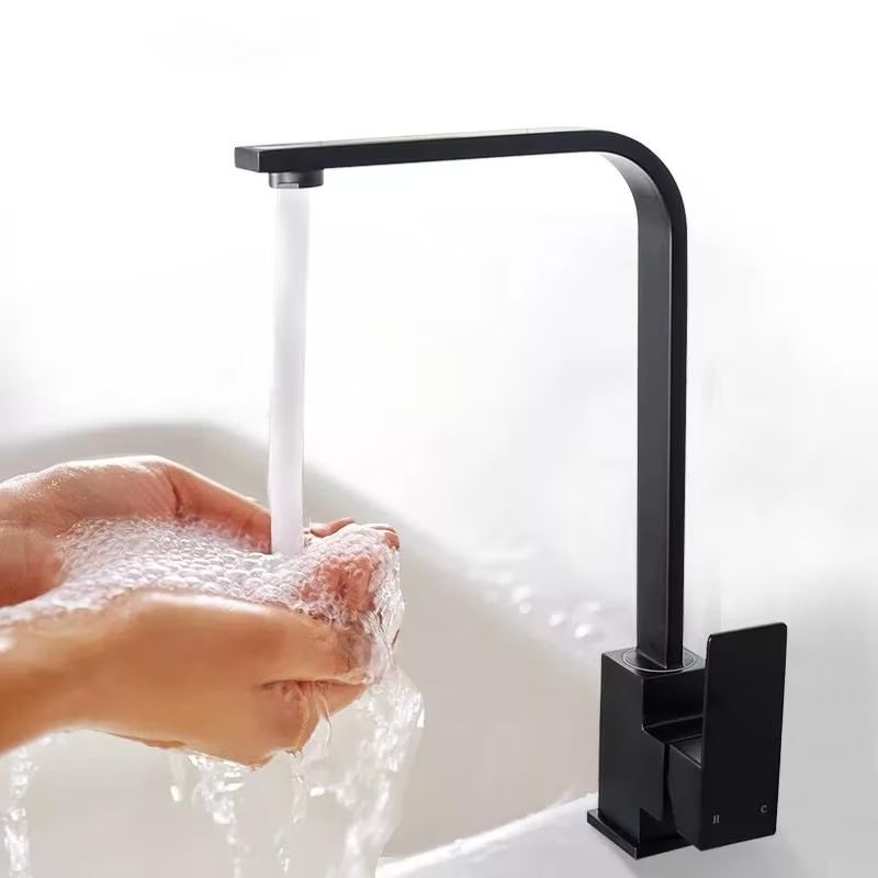 Baterie sanitară lavoar, negru mat – monocomandă cu cartuș ceramic – T163