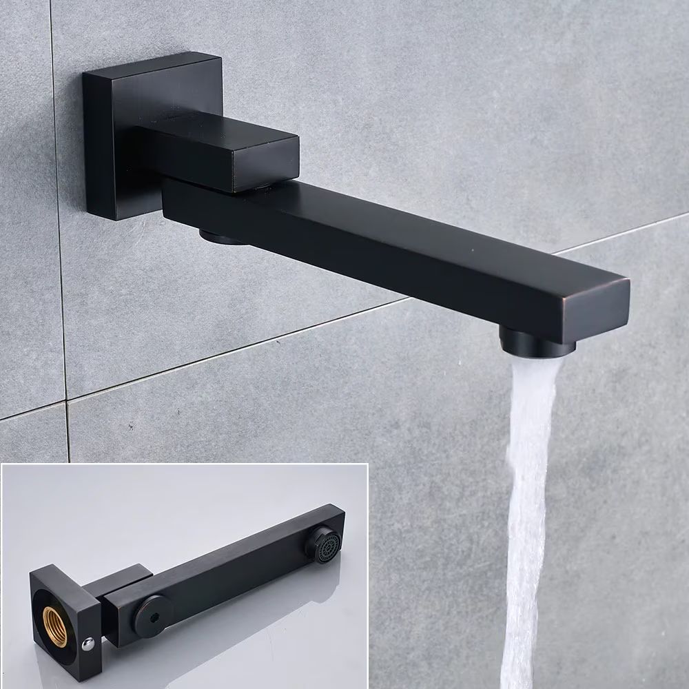 Sistem de duș incastrat cu pipă – cap ploaie 30x30 cm, negru mat