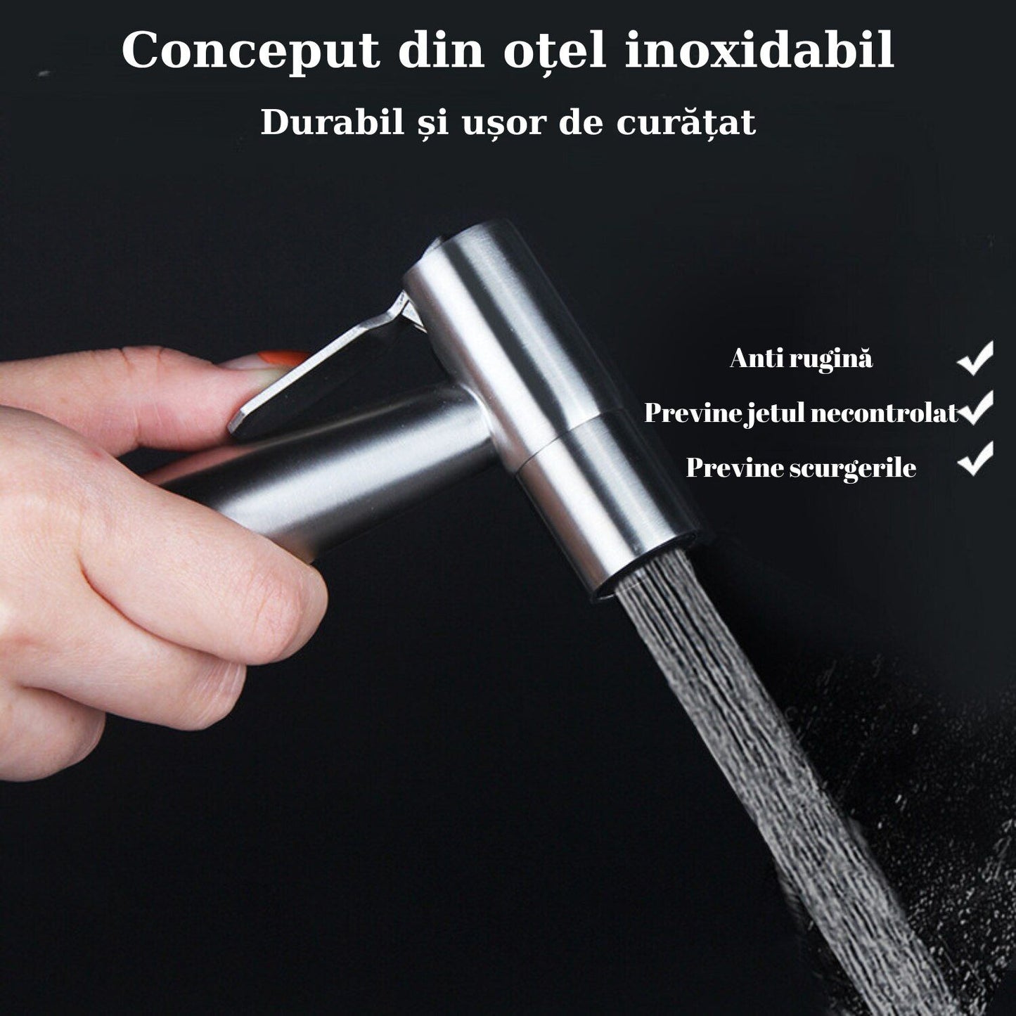 Cap de duș cu funcție bideu – montaj lateral, crom lucios T139