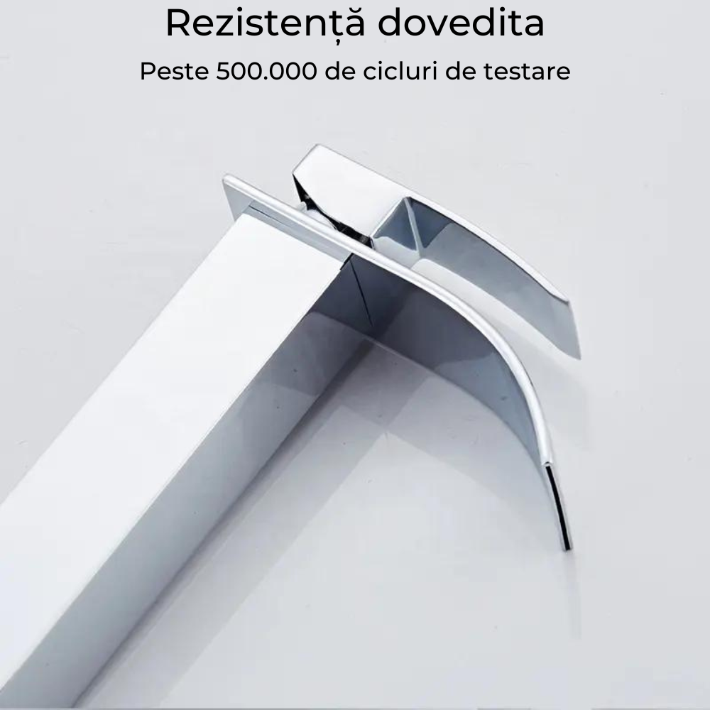 Baterie sanitară lavoar cascada argintiu crom - model minimalist T87