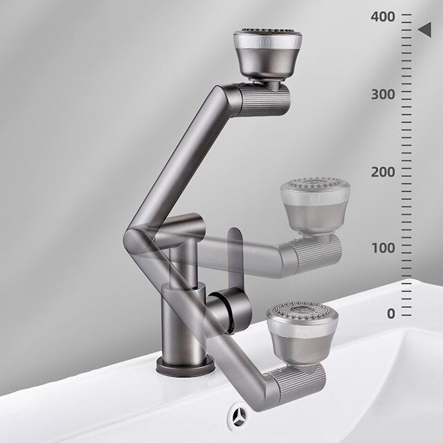 Baterie sanitară bucătărie, braț flexibil 1080°, gri – T119