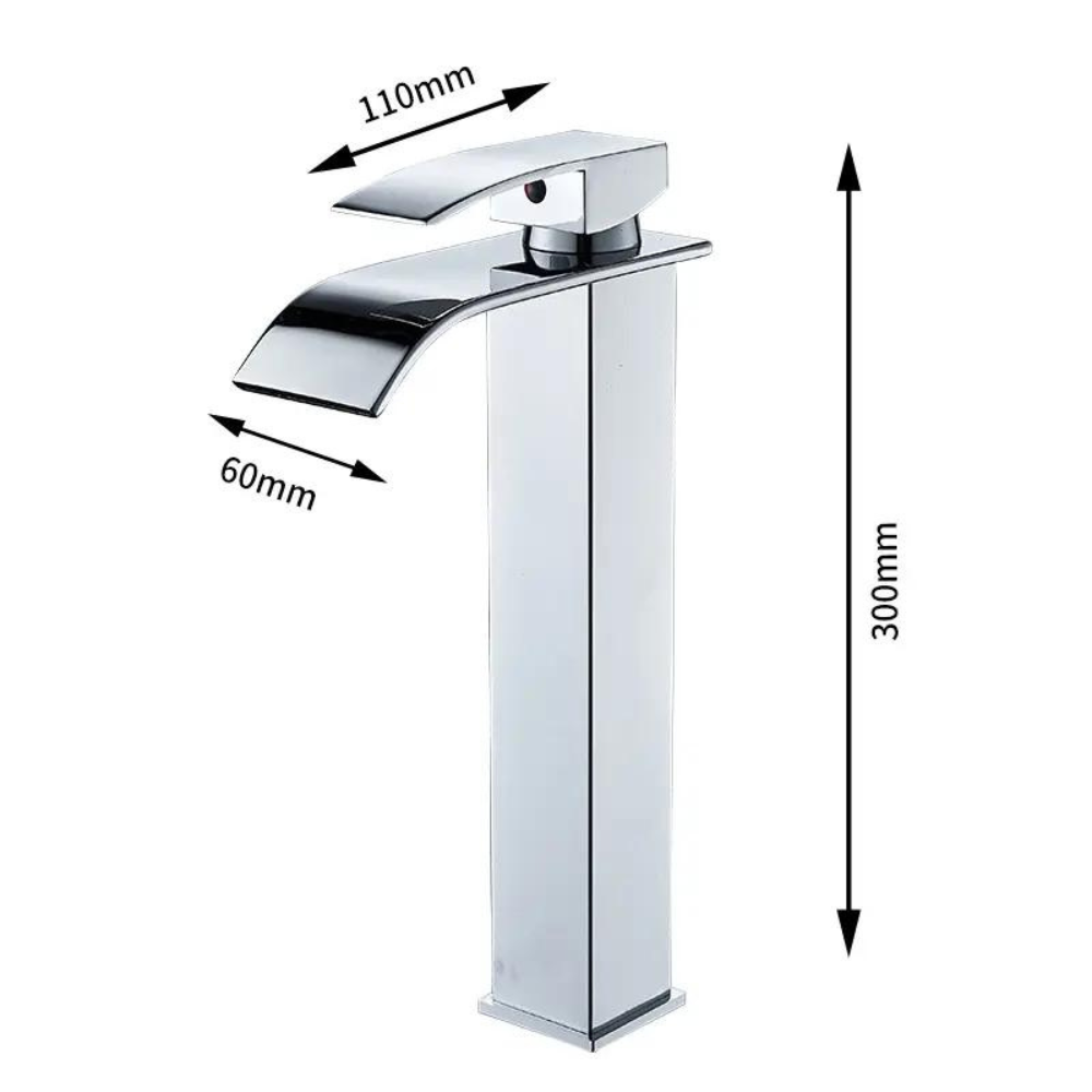 Baterie sanitară lavoar cascada argintiu crom - model minimalist T87