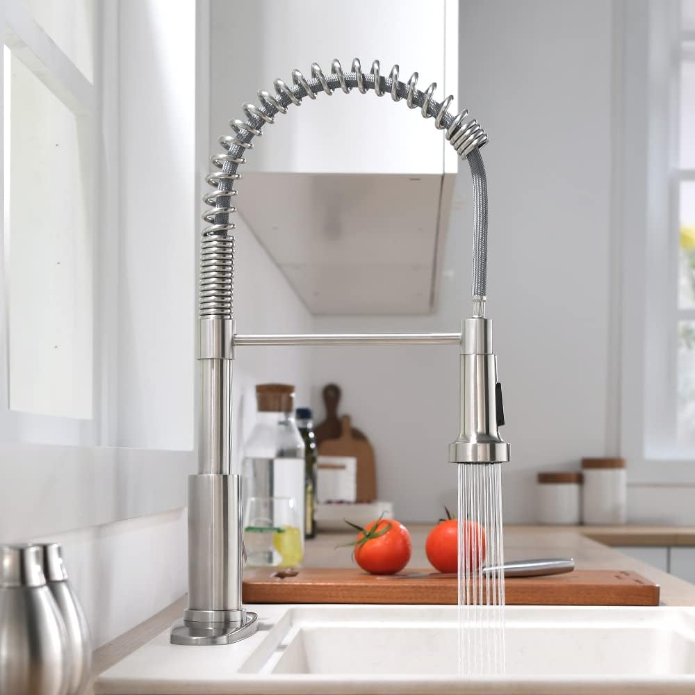 Baterie sanitară de bucătărie, pipă flexibilă, argintiu, monocomandă 360°
