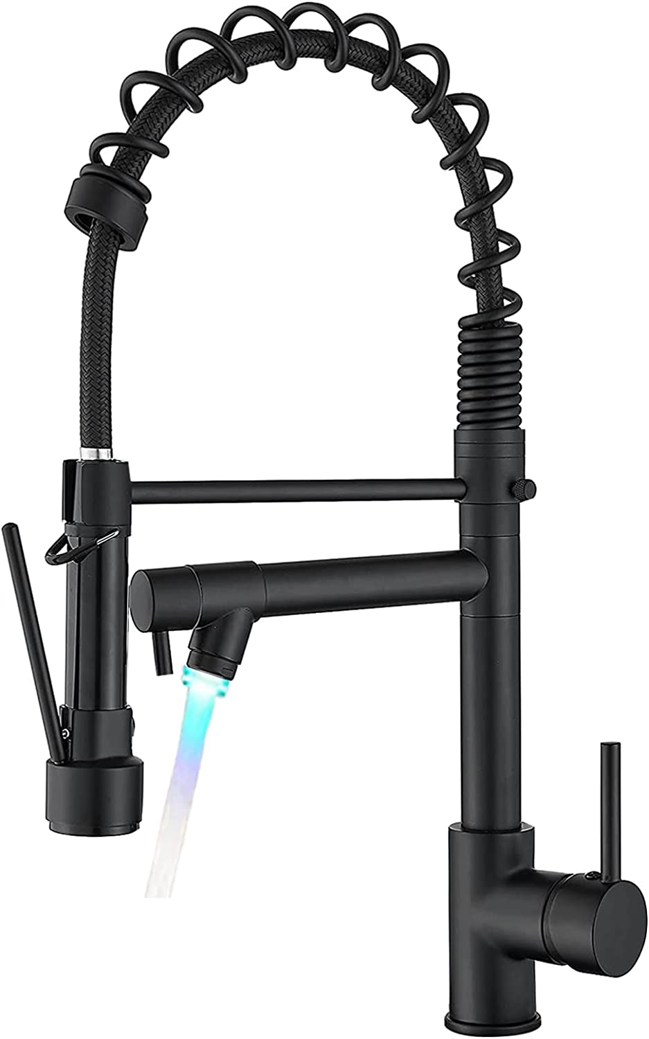 Baterie bucătărie profesională cu duș flexibil – Negru