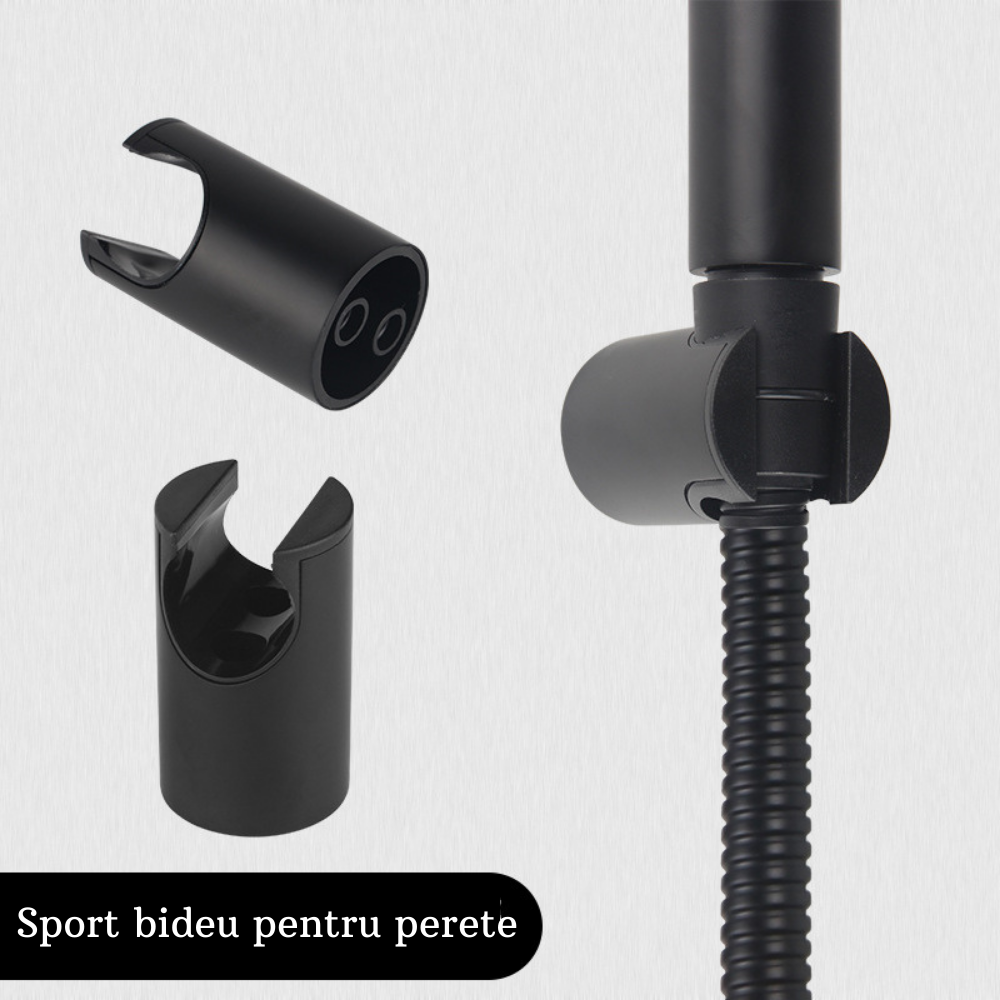 Cap de duș cu funcție bideu – montaj lateral, negru mat T26